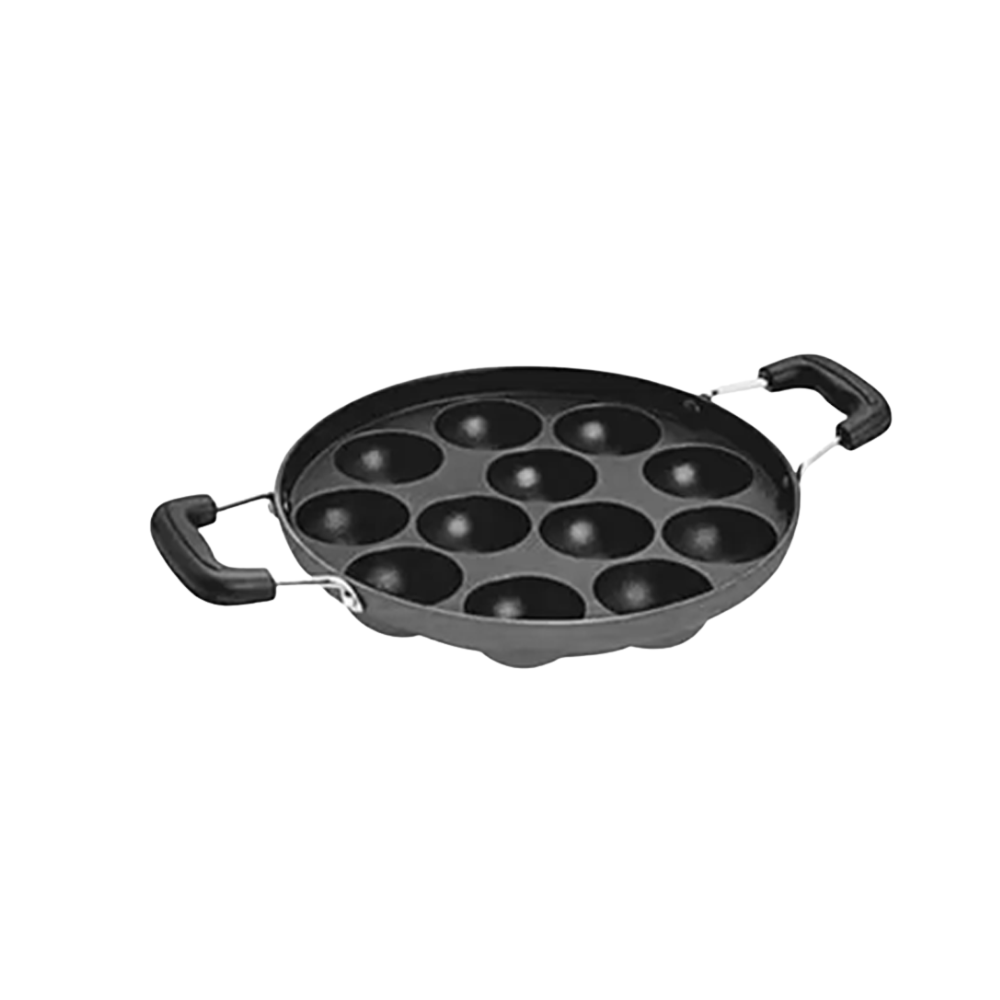 Vansh Homes Appam Patra, Paniyaram Pan Iron, Appam Pan, Pan Cake, Paddu, Appam Maker, Ponganal Maker, Appe and Litti Maker with 2 Side Handle
