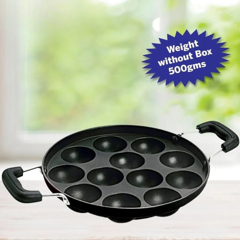 Vansh Homes Appam Patra, Paniyaram Pan Iron, Appam Pan, Pan Cake, Paddu, Appam Maker, Ponganal Maker, Appe and Litti Maker with 2 Side Handle