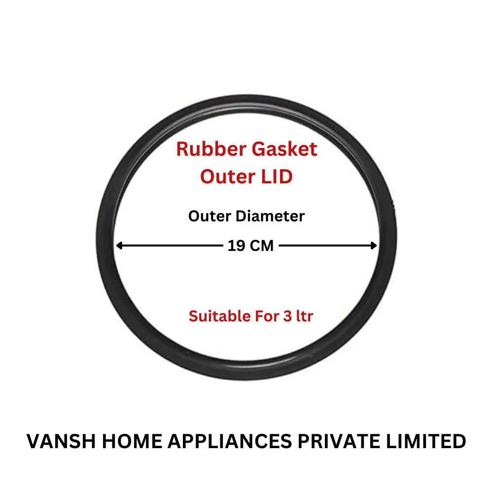 Vansh Homes Pressure Cooker Gasket for Outer Lid | Rubber Sealing Ring for 1.5 Litre Cookers | Heat-Resistant, Flexible & Leak-Proof Fit