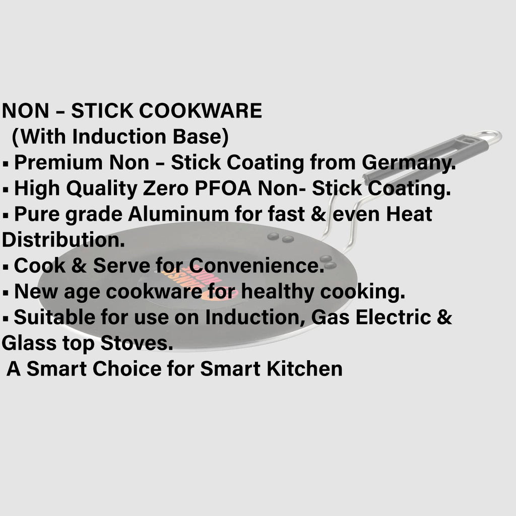 Vansh Homes Aluminium Non-Stick Dosa Tawa | Granite Finish | Induction Base | PFOA Free | High Temperature Resistant Exterior