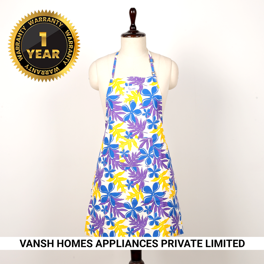 Vansh Homes Premium Fabric Kitchen Apron | Durable & Comfortable | Adjustable Fit | Multicolour | Everyday Cooking & Cleaning Use (VI-KA-01)