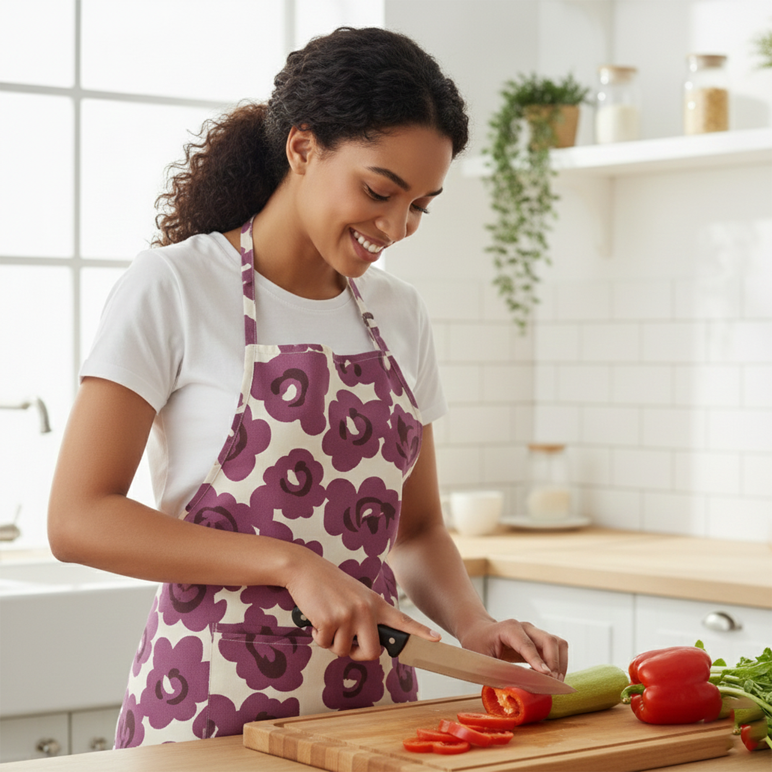 Vansh Homes Premium Fabric Apron | Durable Kitchen Cooking Apron with Adjustable Fit | Multicolor | 1 Apron | Everyday Use