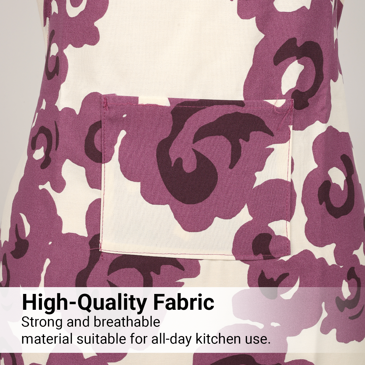 Vansh Homes Premium Fabric Apron | Durable Kitchen Cooking Apron with Adjustable Fit | Multicolor | 1 Apron | Everyday Use