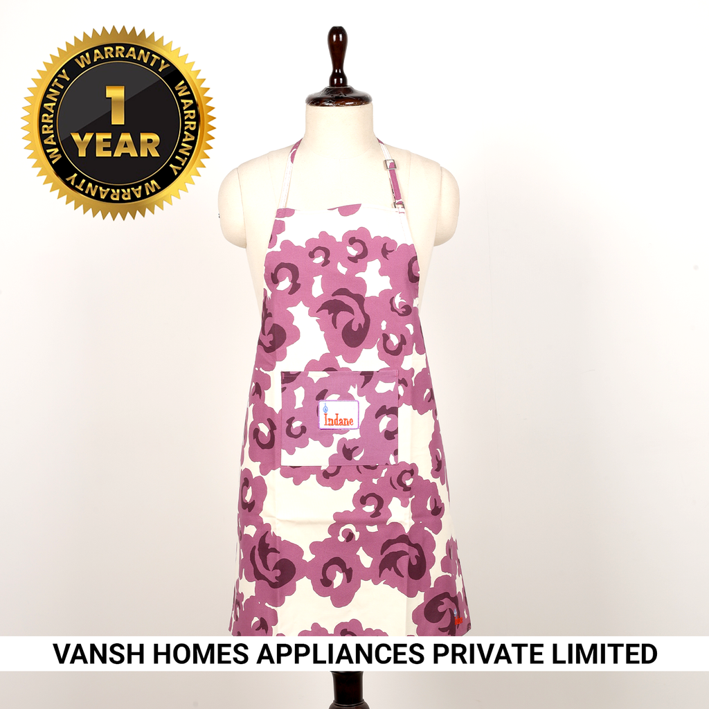Vansh Homes Premium Fabric Apron | Durable Kitchen Cooking Apron with Adjustable Fit | Multicolor | 1 Apron | Everyday Use