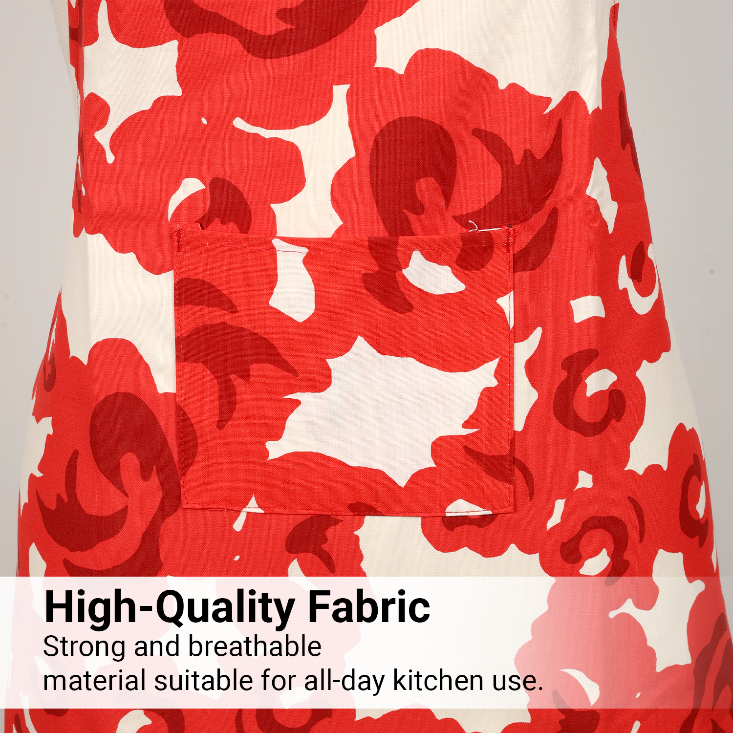 Vansh Homes Premium Fabric Apron | Durable Kitchen Cooking Apron with Adjustable Fit | Multicolor | 1 Apron | Everyday Use