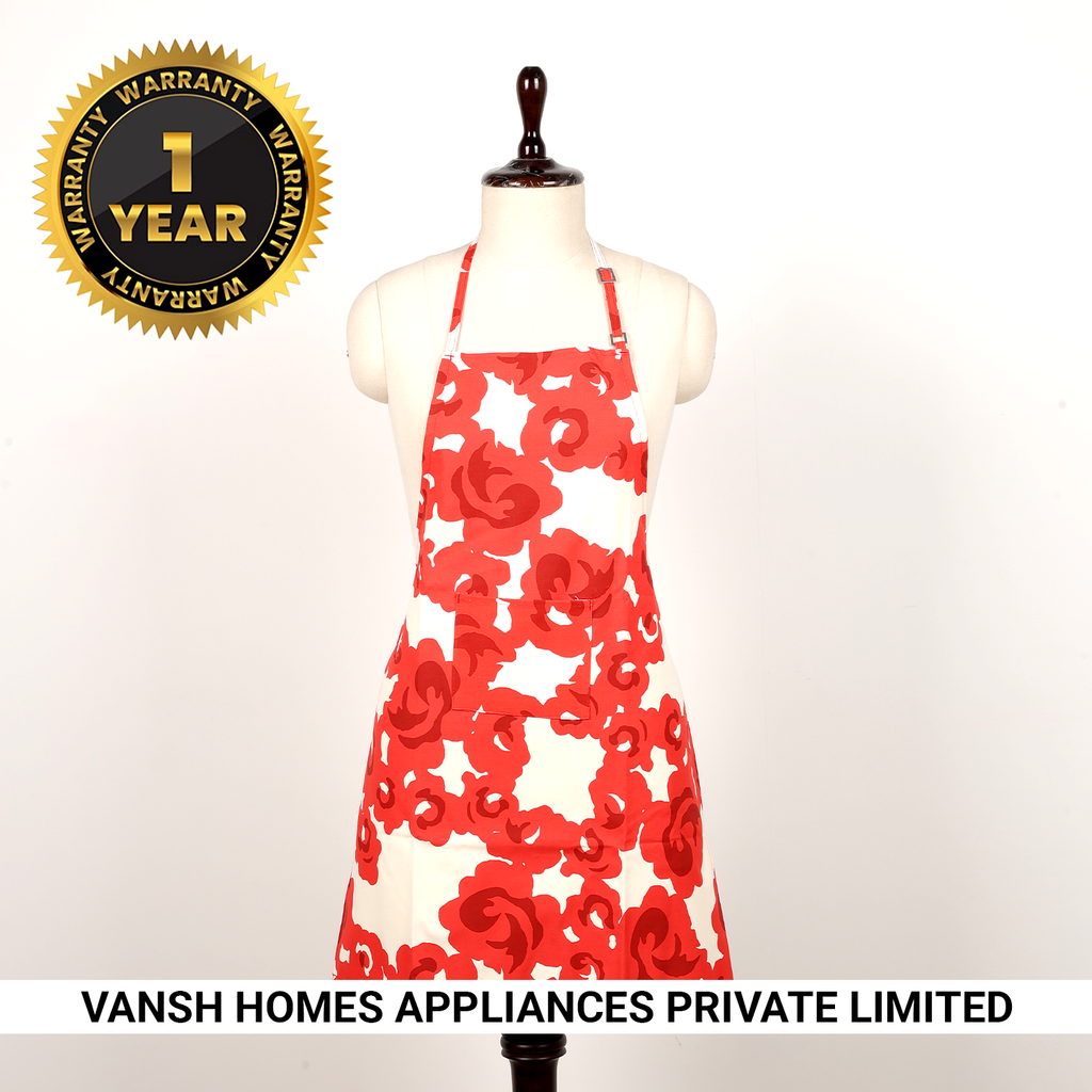 Vansh Homes Premium Fabric Apron | Durable Kitchen Cooking Apron with Adjustable Fit | Multicolor | 1 Apron | Everyday Use