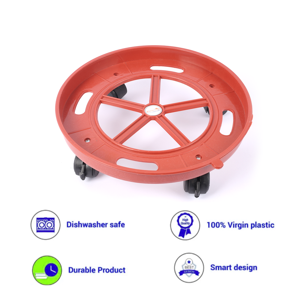 Vansh Homes Classic Plastic Gas Cylinder Trolley | Lightweight & Strong | Smooth Rolling Wheels | Easy LPG Cylinder Movement | Pack of 1 (VI-CL-05)
