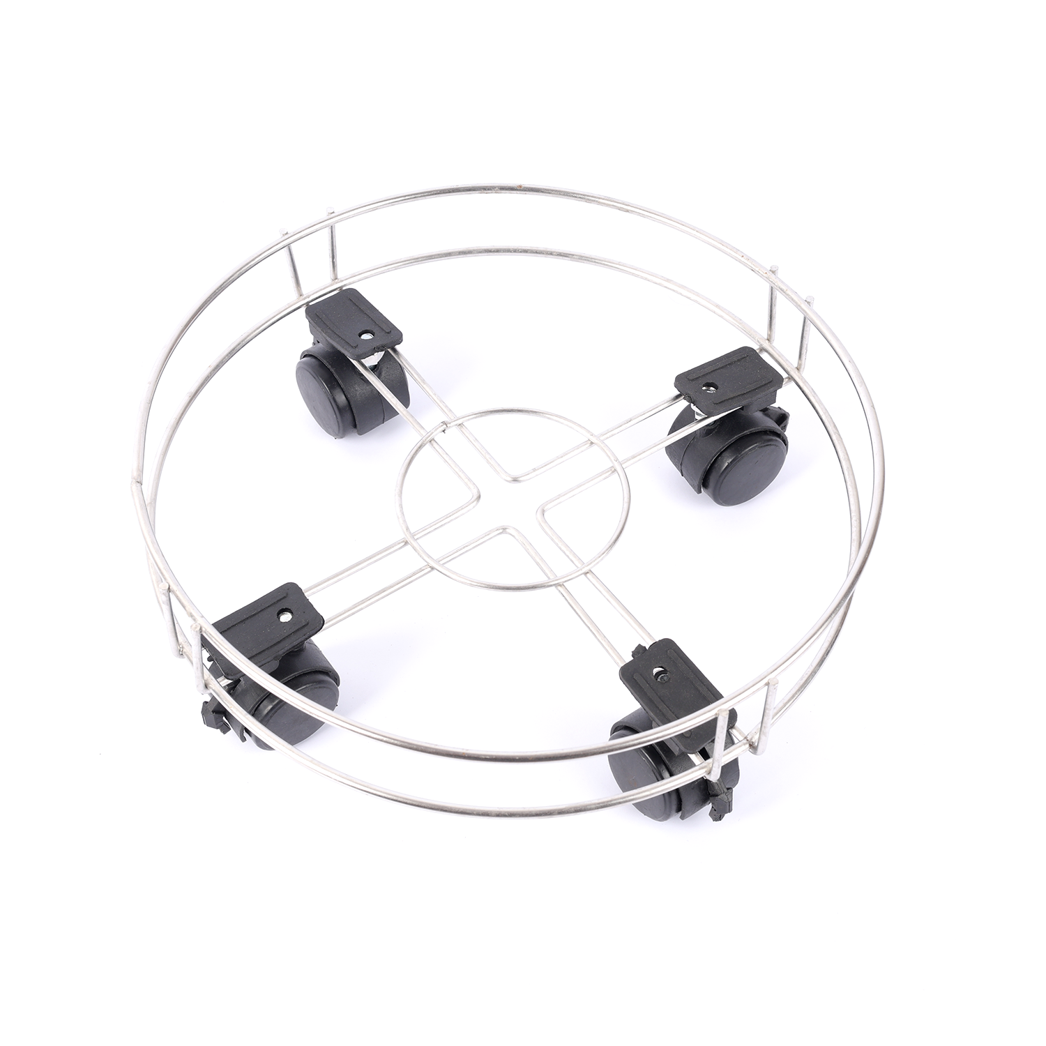 Vansh Homes Stainless Steel Gas Trolley | Heavy-Duty Anti-Rust Design | 360° Smooth Wheel Movement | Strong & Stable LPG Cylinder Stand | Pack of 1 (VI-CL-04)