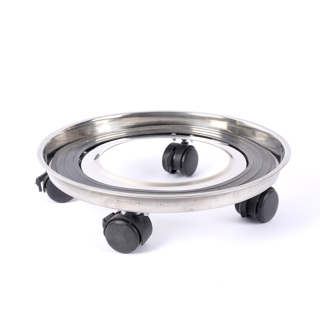 Vansh Homes Stainless Steel Gas Trolley | Heavy-Duty Anti-Rust Design | 360° Smooth Wheel Movement | Strong & Stable LPG Cylinder Stand | Pack of 1 (VI-CL-06)