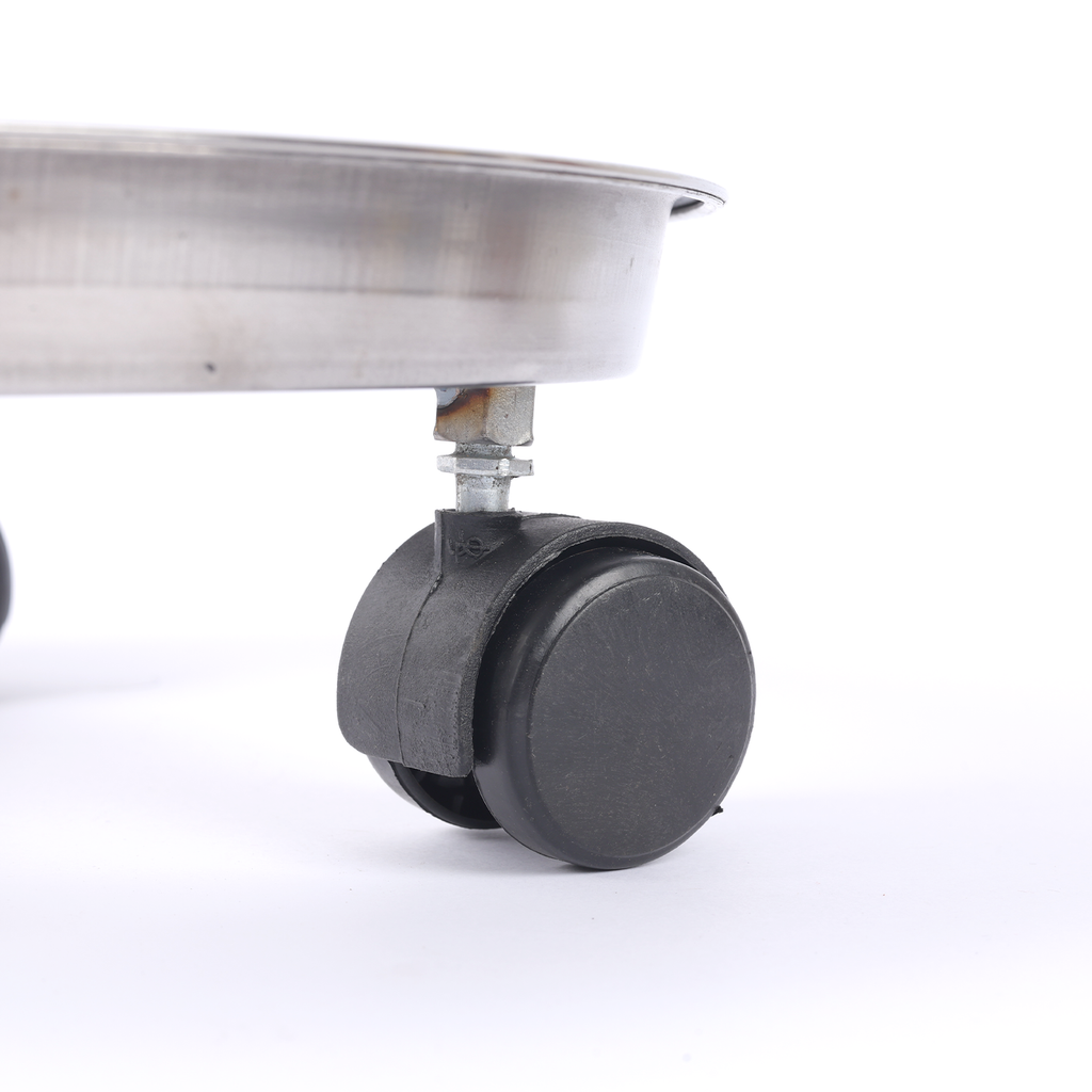 Vansh Homes Stainless Steel Gas Trolley | Heavy-Duty Anti-Rust Design | 360° Smooth Wheel Movement | Strong & Stable LPG Cylinder Stand | Pack of 1 (VI-CL-06)