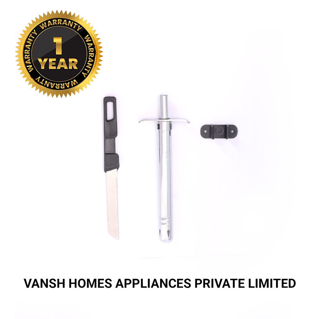 Vansh Homes Stainless Steel, 3-Piece Kit with Knife, Sharpener and Latch