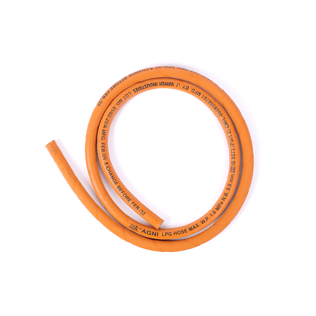 Vansh Homes LPG Gas Hose Pipe – 1.5 Meter Standard Rubber Pipe, Compatible with All Gas Stoves &amp; Regulators, ISI-Like Safety, 5-Year Warranty (VI-LH-02)