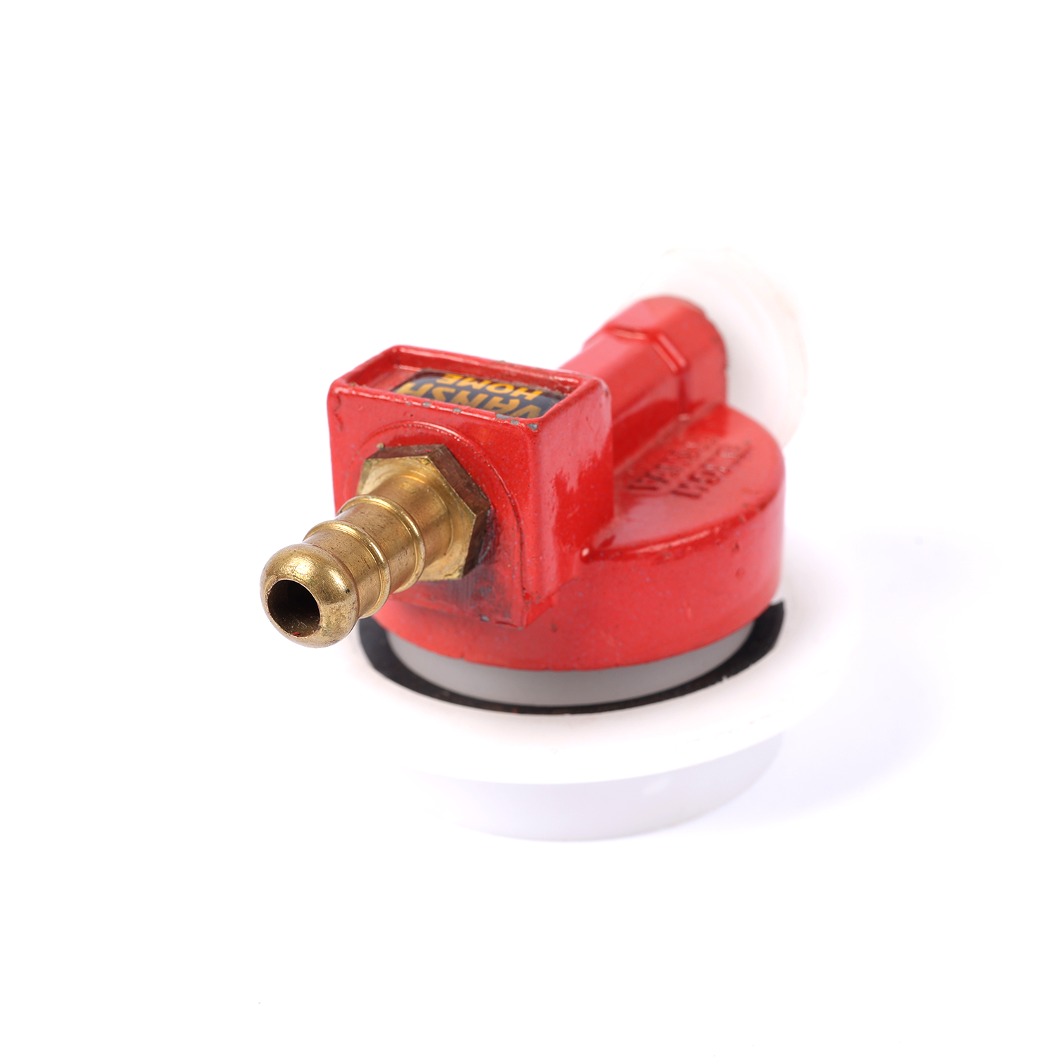 Vansh Homes 25MM High Pressure LPG Gas Adapter with 1/2 Nut | Brass + Steel Build | Leak-Proof | Red Color High Pressure Adaptor 1/2 Nut