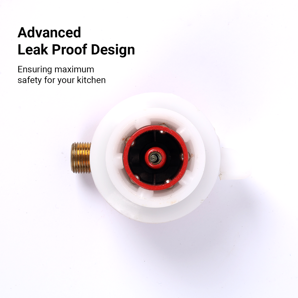 Vansh Homes 25MM High Pressure LPG Gas Adapter with 3/8 Nut | Heavy-Duty Brass & Steel Body | Leak-Proof | LPG & PNG Compatible | Red (VI-HA-17)