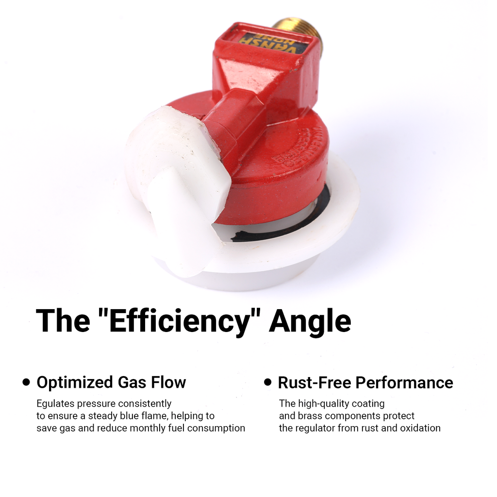 Vansh Homes 25MM High Pressure LPG Adapter Nozzle Type | Heavy Brass + Steel | Leak-Proof Gas Connection | Red