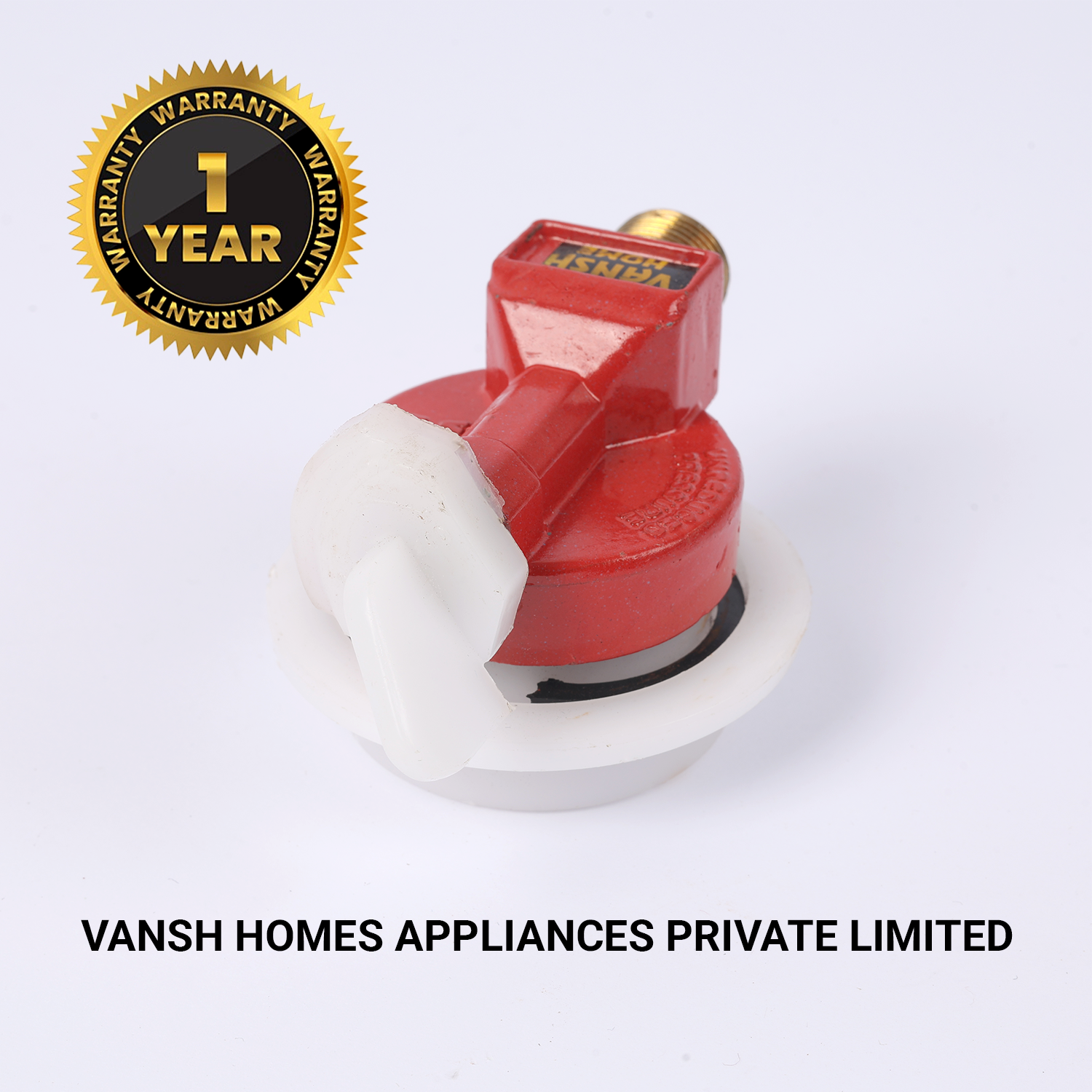 Vansh Homes 25MM High Pressure LPG Adapter Nozzle Type | Heavy Brass + Steel | Leak-Proof Gas Connection | Red