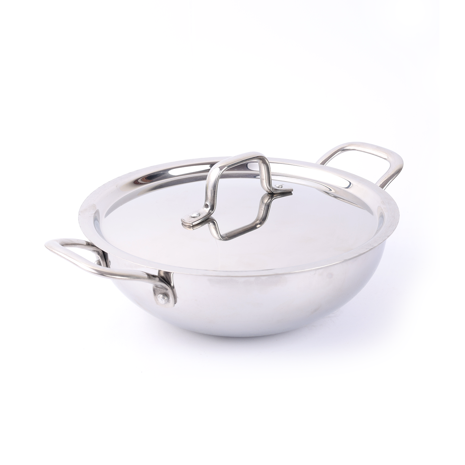 Vansh Homes Stainless Steel Kadahi | Heavy Base | Deep Cooking Kadhai | Grey Finish | Model VT-TP-208 | 1-Year Warranty