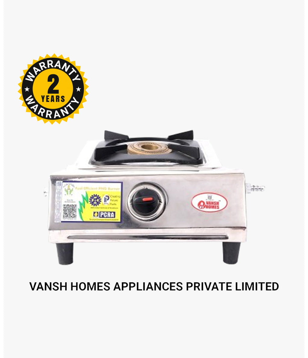 Vansh Homes Gold Mini Stainless Steel LPG One Burner Gas Stove