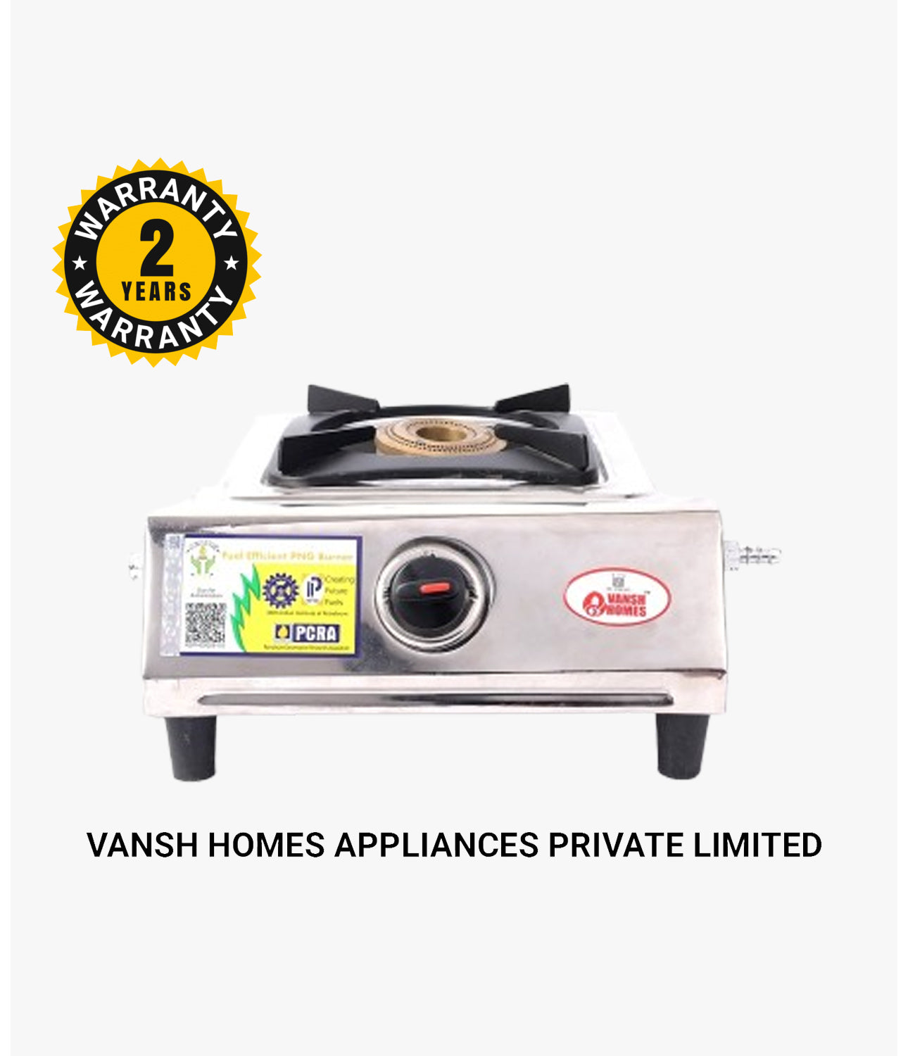 Vansh Homes Gold Mini Stainless Steel LPG One Burner Gas Stove