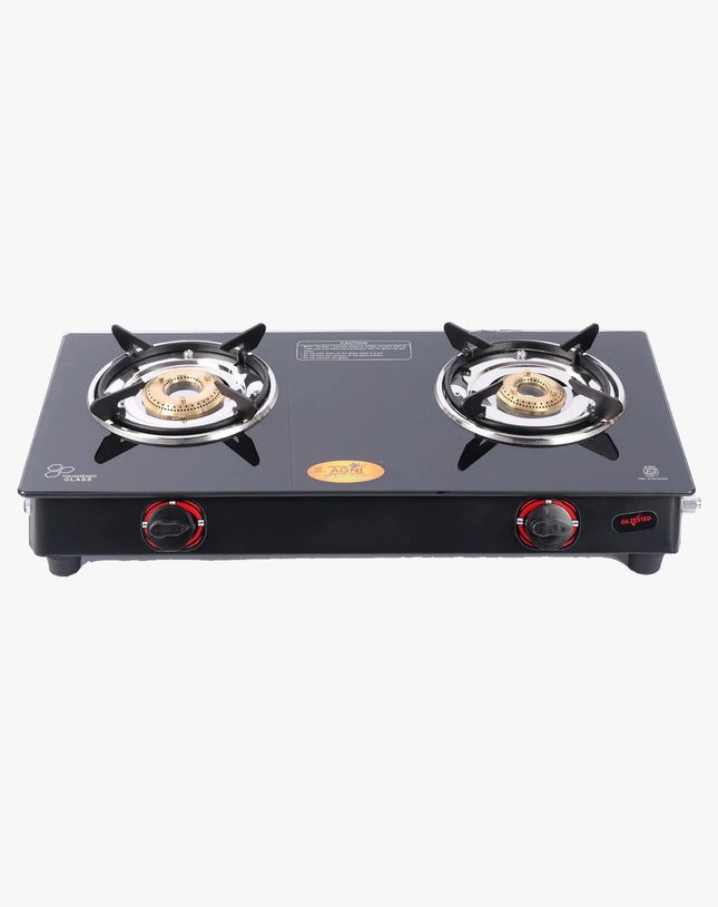 Vansh Homes Flamingo Lotus LPG Toughened Glass LPG 2 Burner Gas Stove