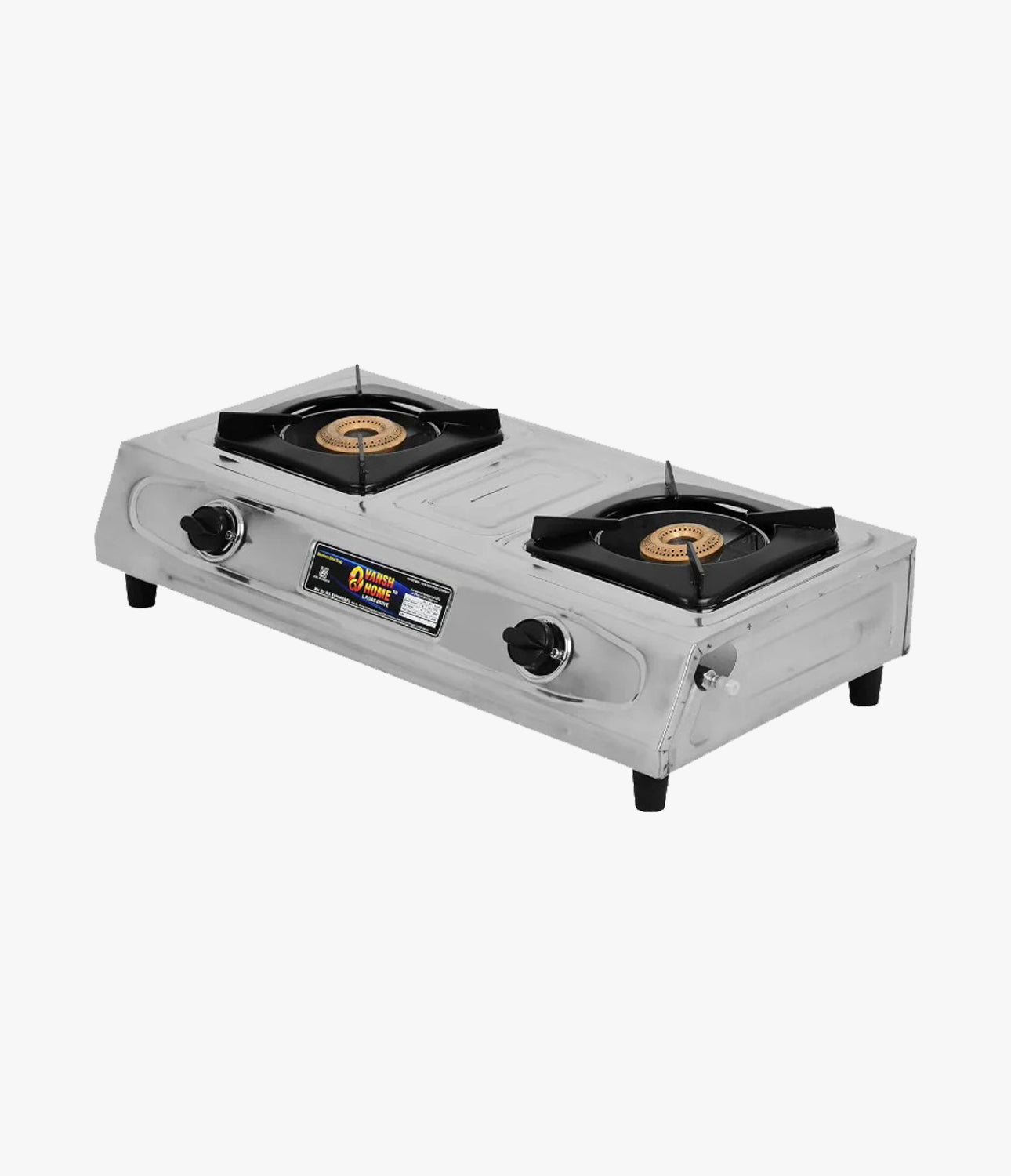 Vansh Homes Gold Super Cmdr Stainless Steel LPG 2 Burner Gas Stove