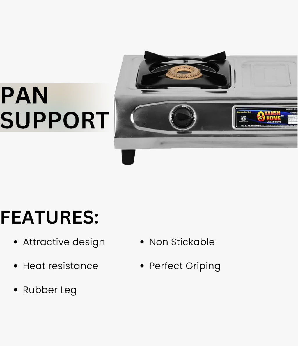 Vansh Homes Gold Super Cmdr Stainless Steel LPG 2 Burner Gas Stove