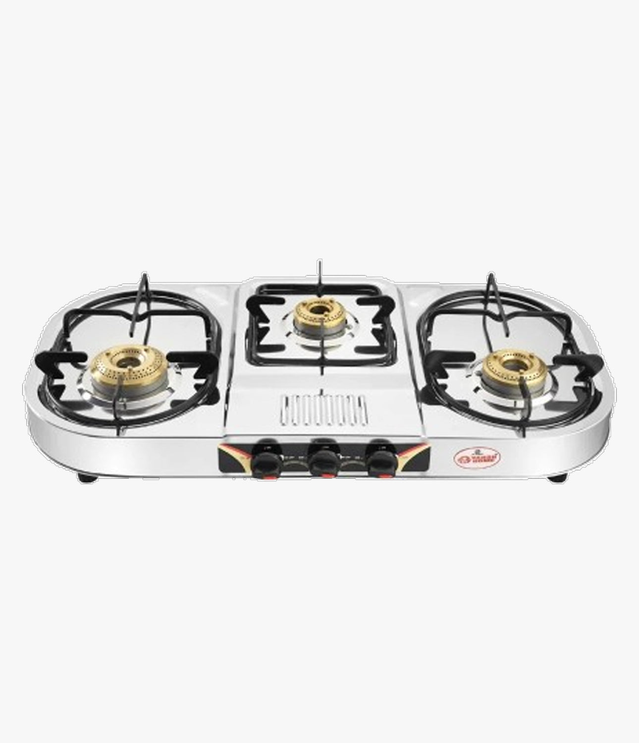 Vansh Homes Tulip Step Stainless Steel LPG 3 Burner Gas Stove