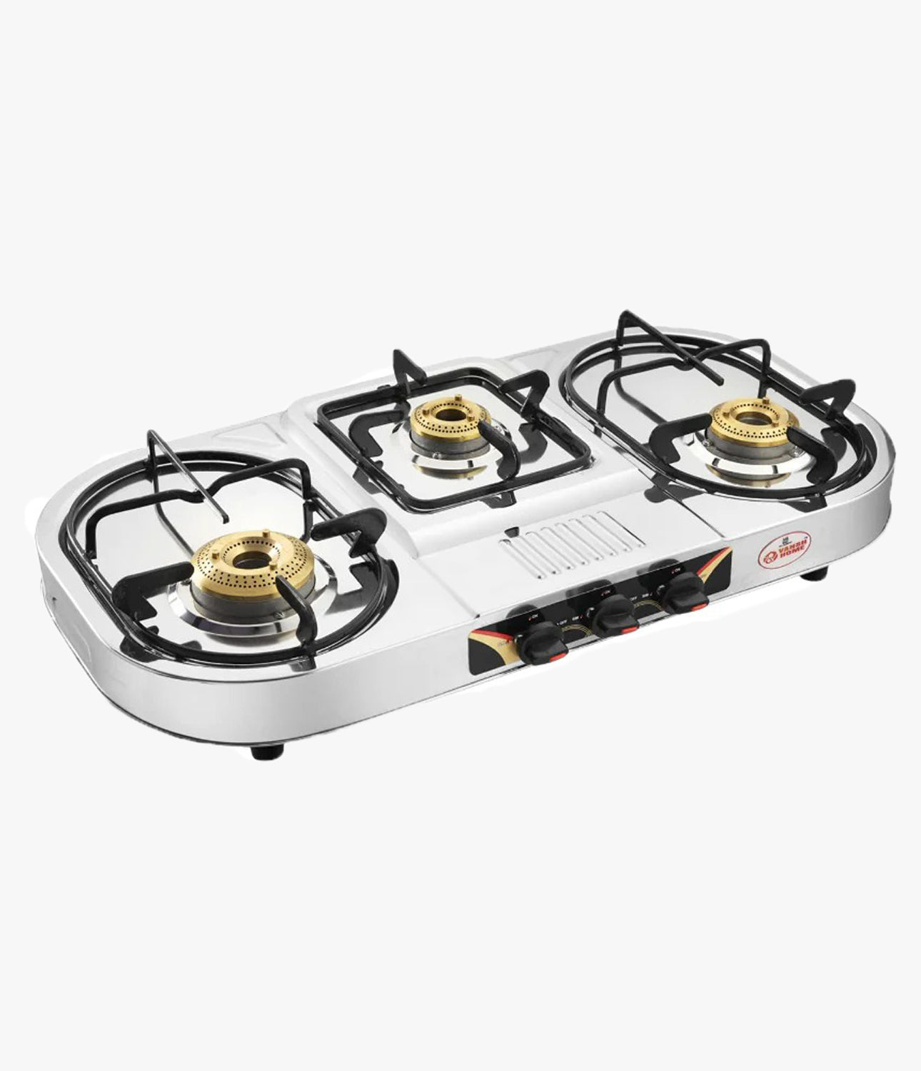 Vansh Homes Tulip Step Stainless Steel LPG 3 Burner Gas Stove