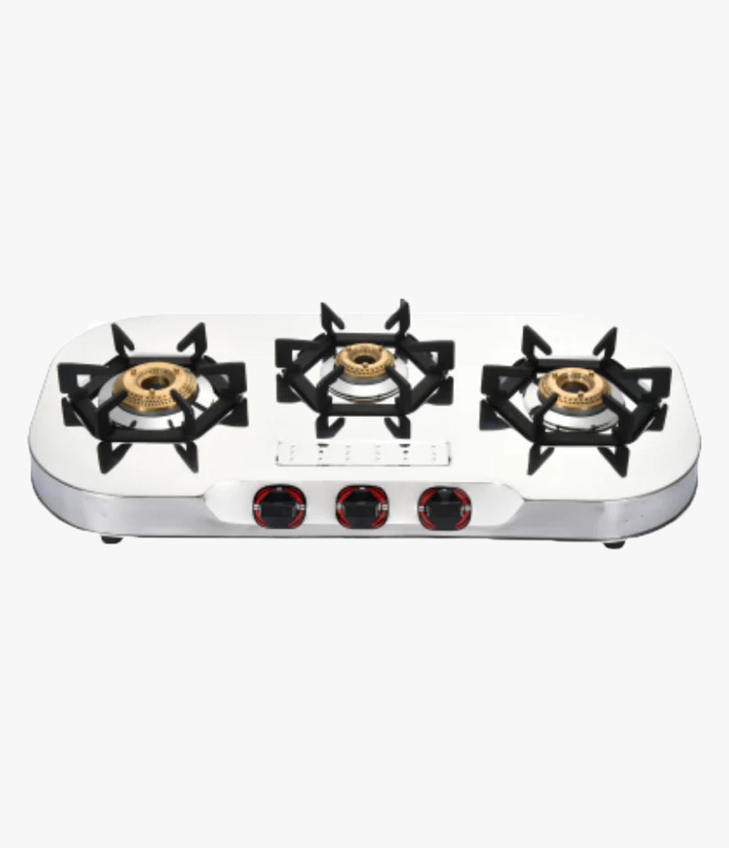 Vansh Homes Tulip Prime Stainless Steel LPG 3 Burner Gas Stove