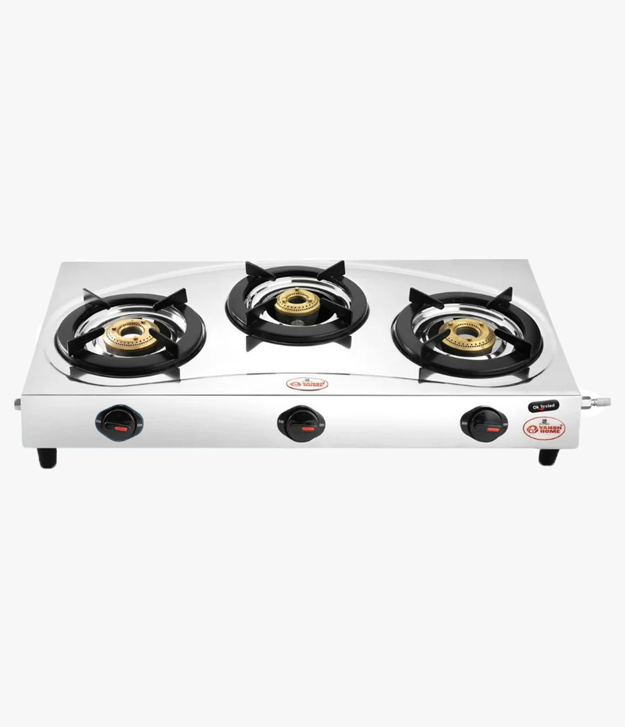 Vansh Homes Tulip Star Stainless Steel LPG 3 Burner Gas Stove