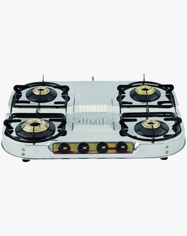 Vansh Homes Zara Super Stainless Steel LPG 4 Burner Gas Stove