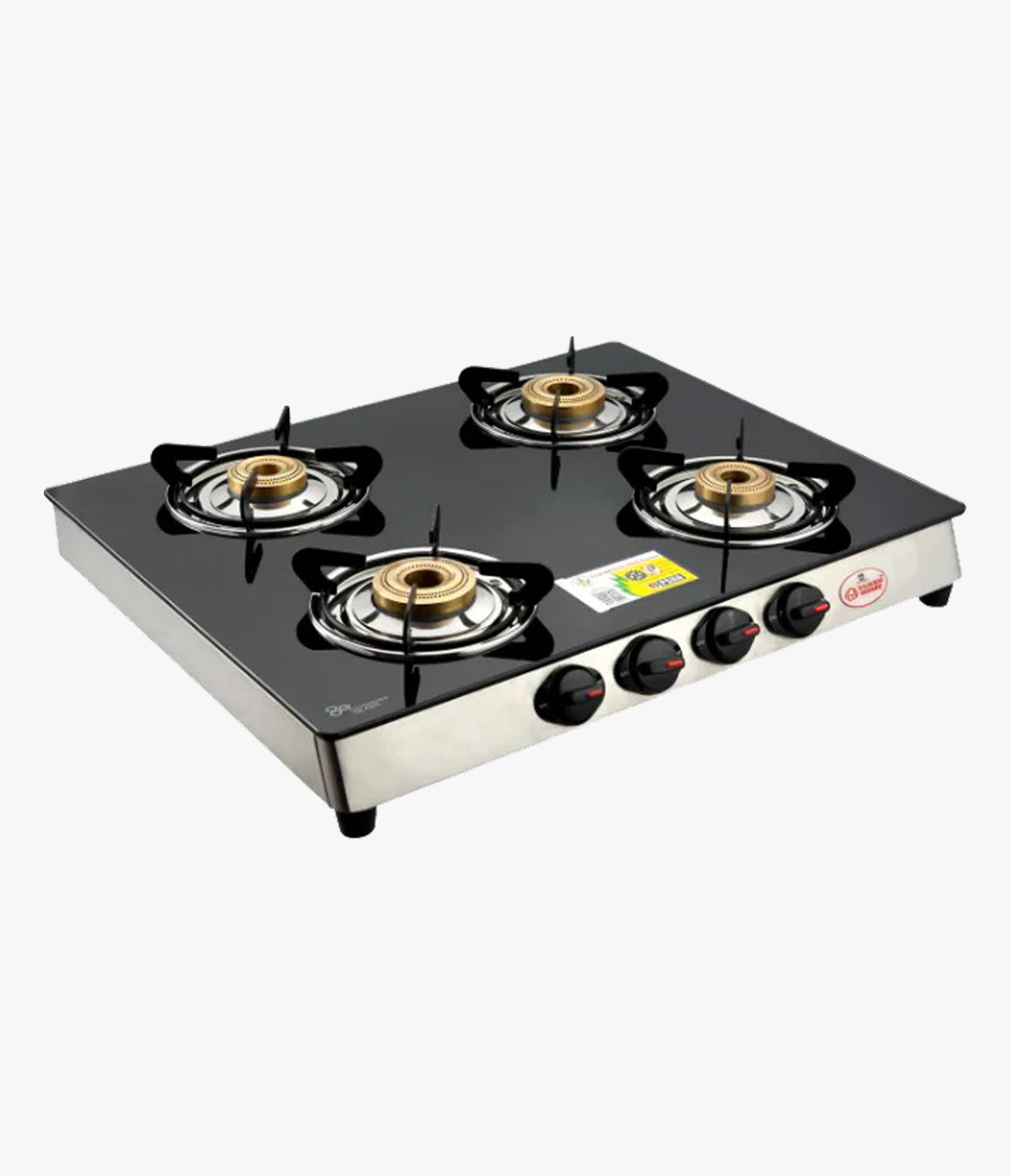 Vansh Homes Flamingo Super Toughened Glass LPG 4 Burner Gas Stove