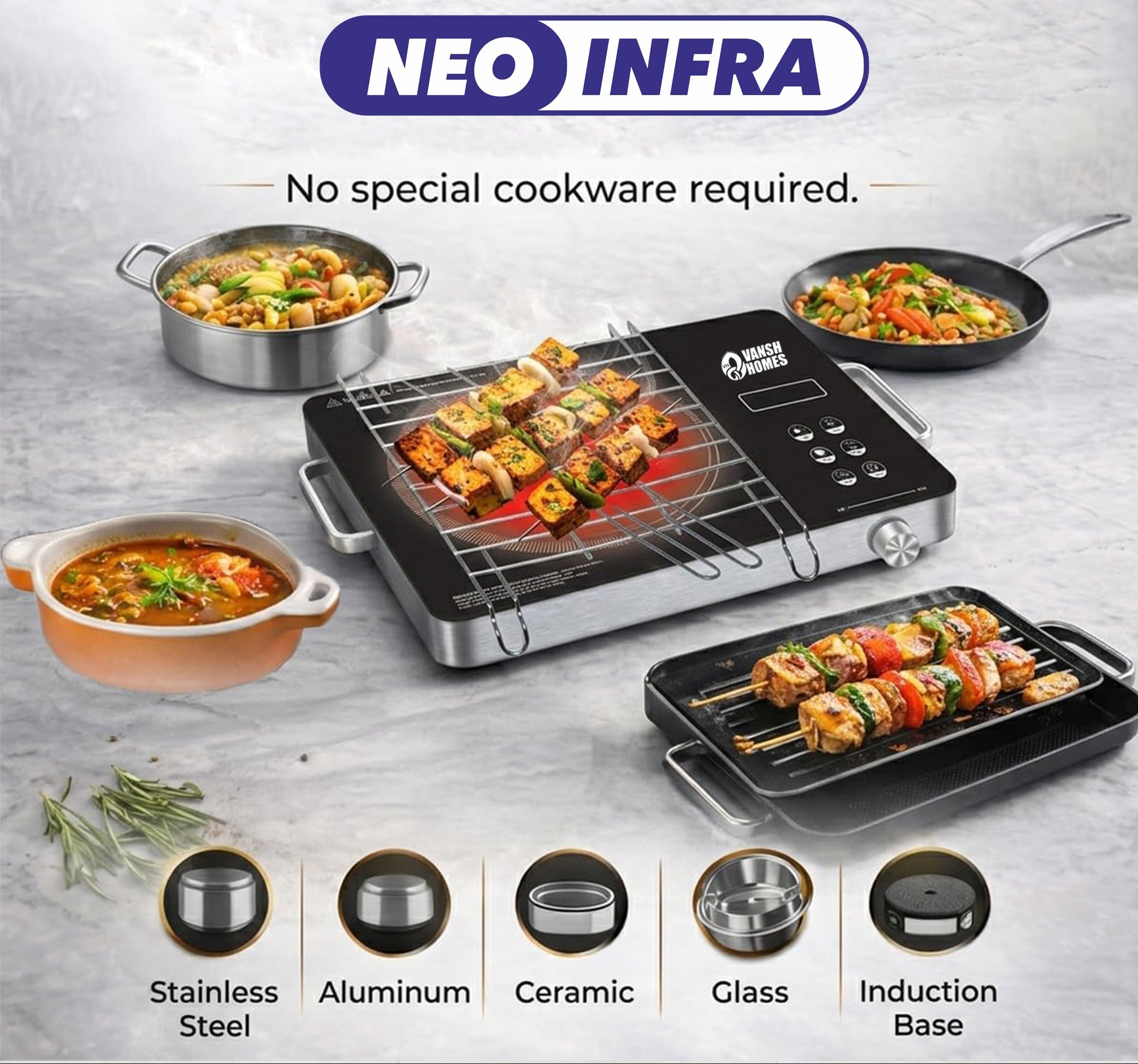 Vansh Homes Neo Infrared Hot Plate 2200 W