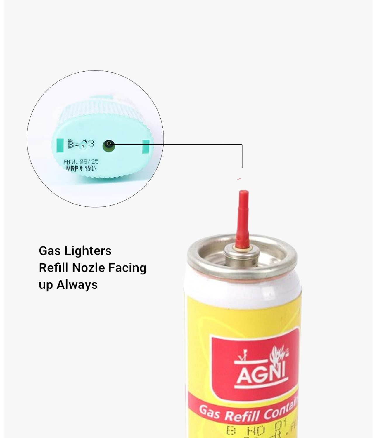 Agni Multipurpose Flame Gas Lighter With Refill Turquoise