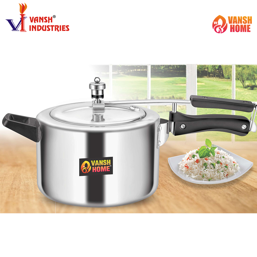 Vansh Homes Classic Aluminium Contura Inner Lid Pressure Cooker Induction Compatible