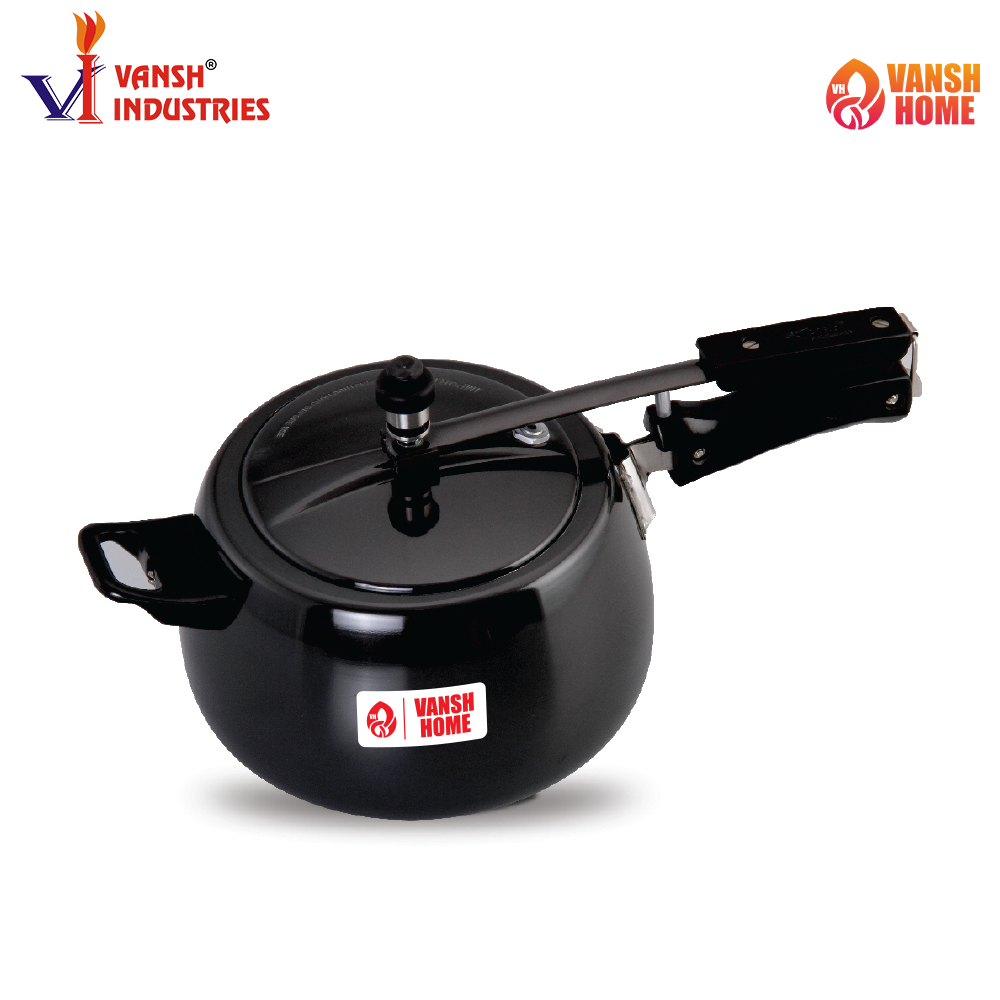 Vansh Homes Conutra H.A. Black Pressure Cooker, Hard Anodised Inner Lid Cooker, Handi Cooker,