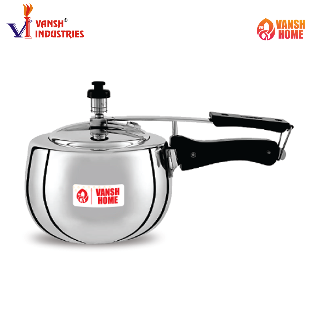 Vansh Homes Stainless Steel Contura  Inner Lid Pressure Cooker Induction Compatible