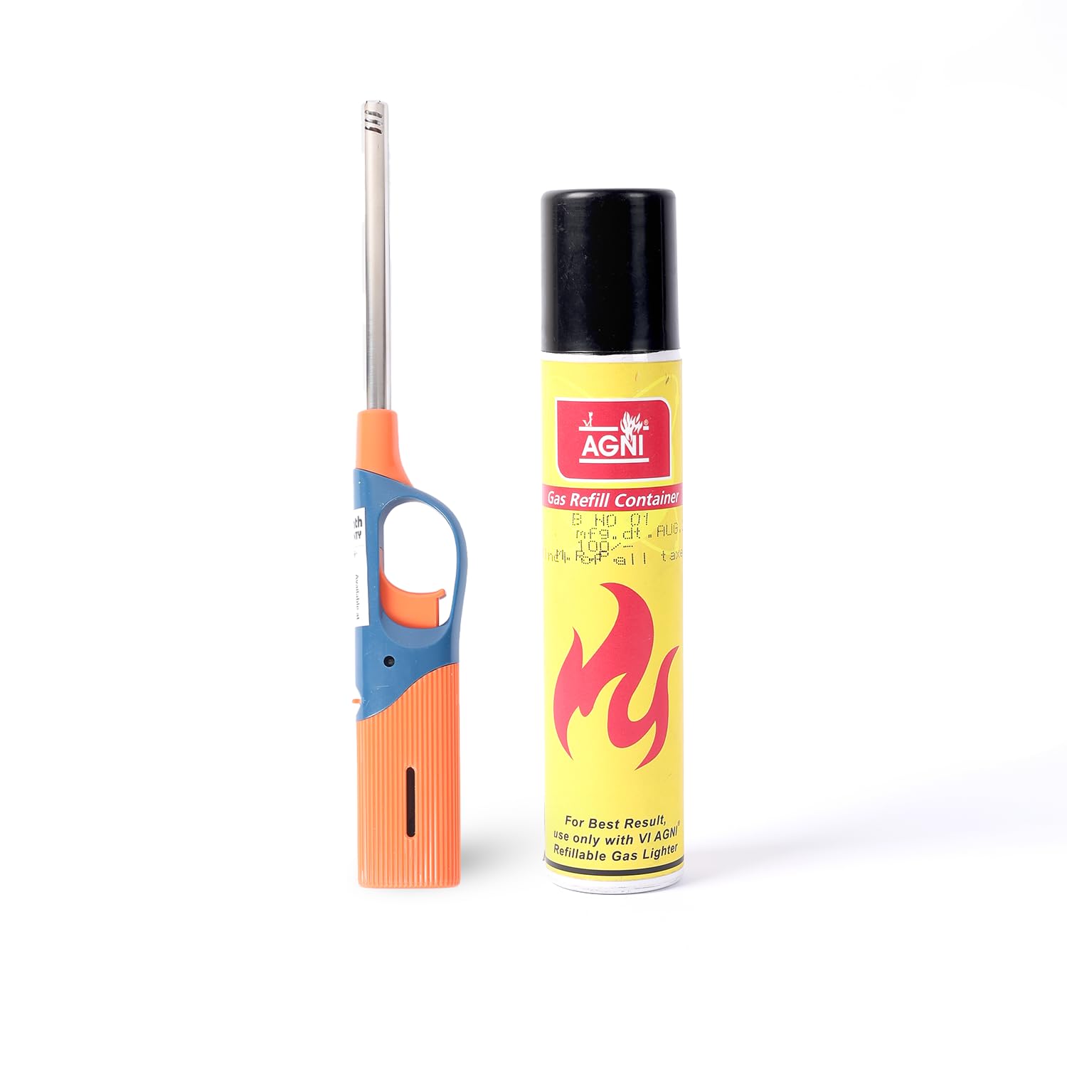 Agni Multipurpose Flame Gas Lighter With Refill Orange