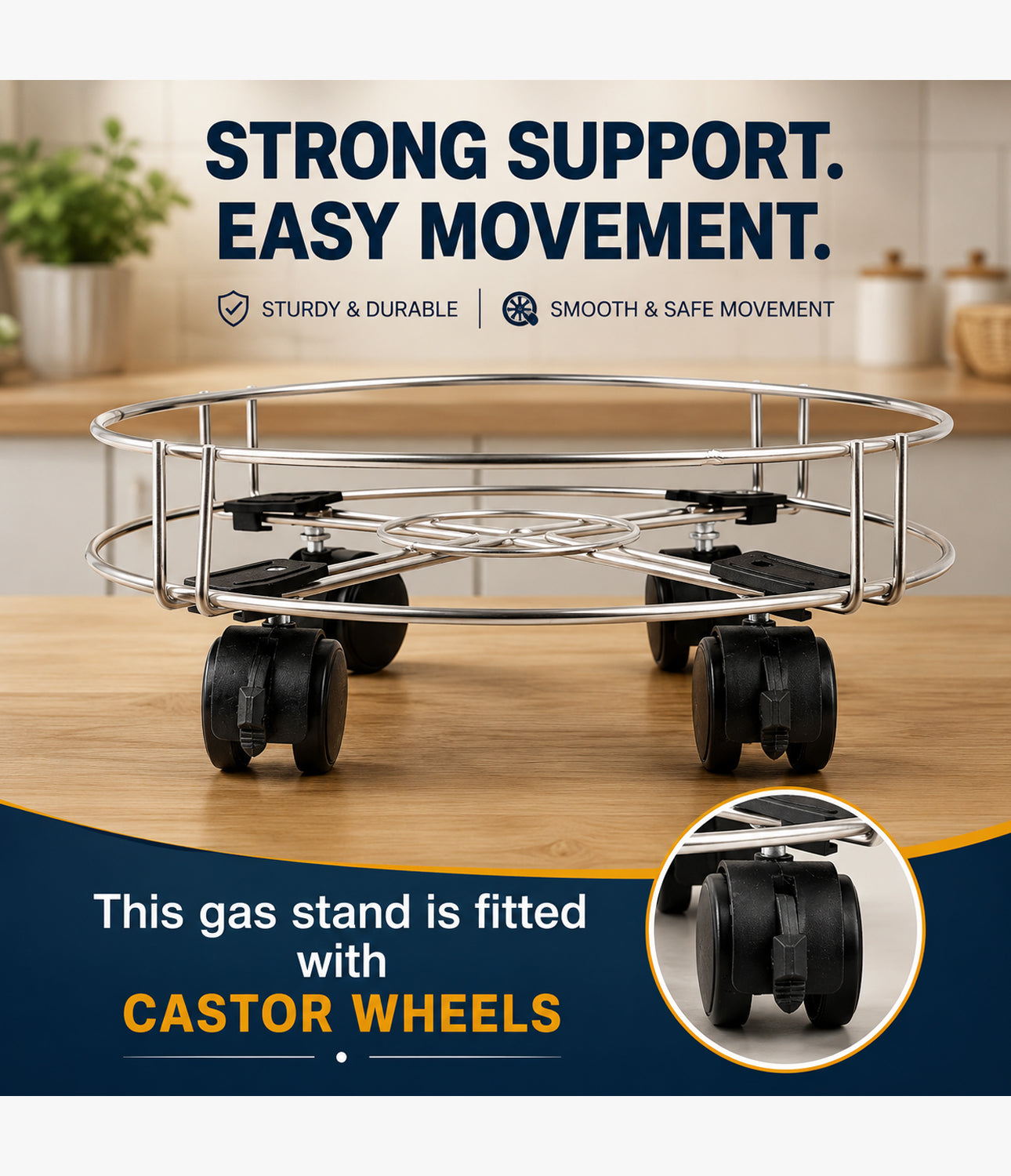 Vansh Homes Laxmi DLX Steel Wire Trolley Cylinder Trolley