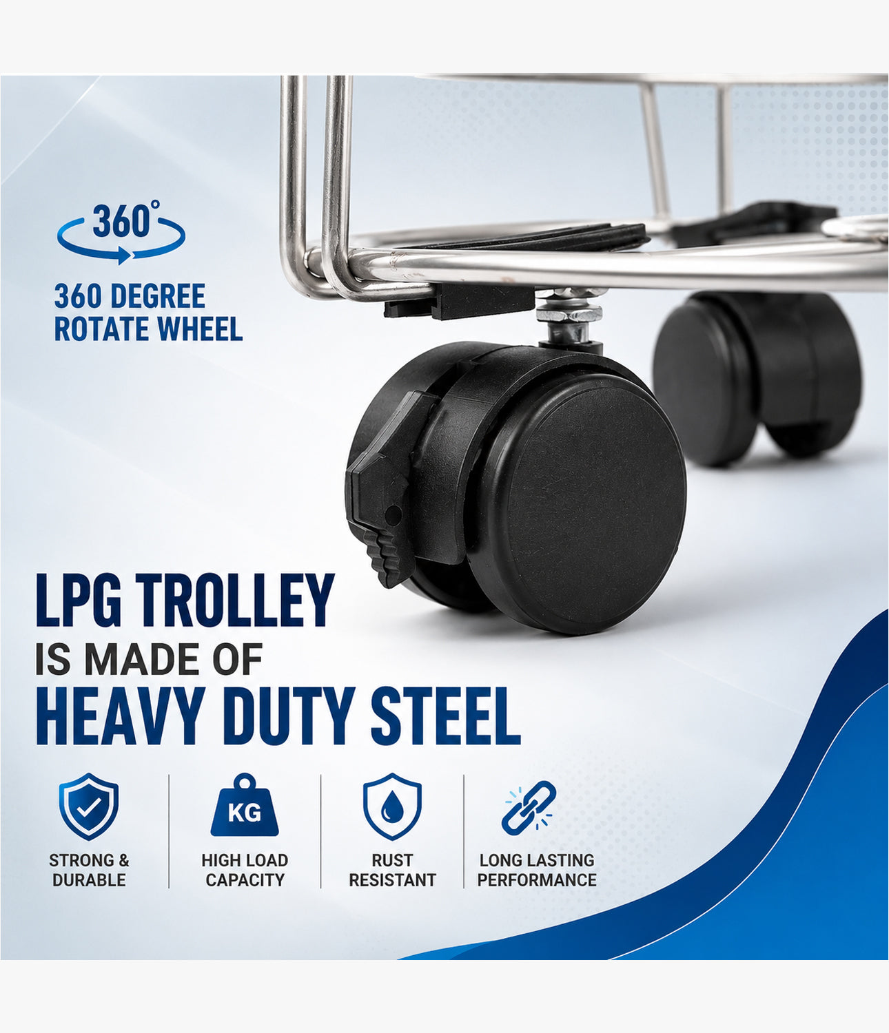 Vansh Homes Laxmi DLX Steel Wire Trolley Cylinder Trolley
