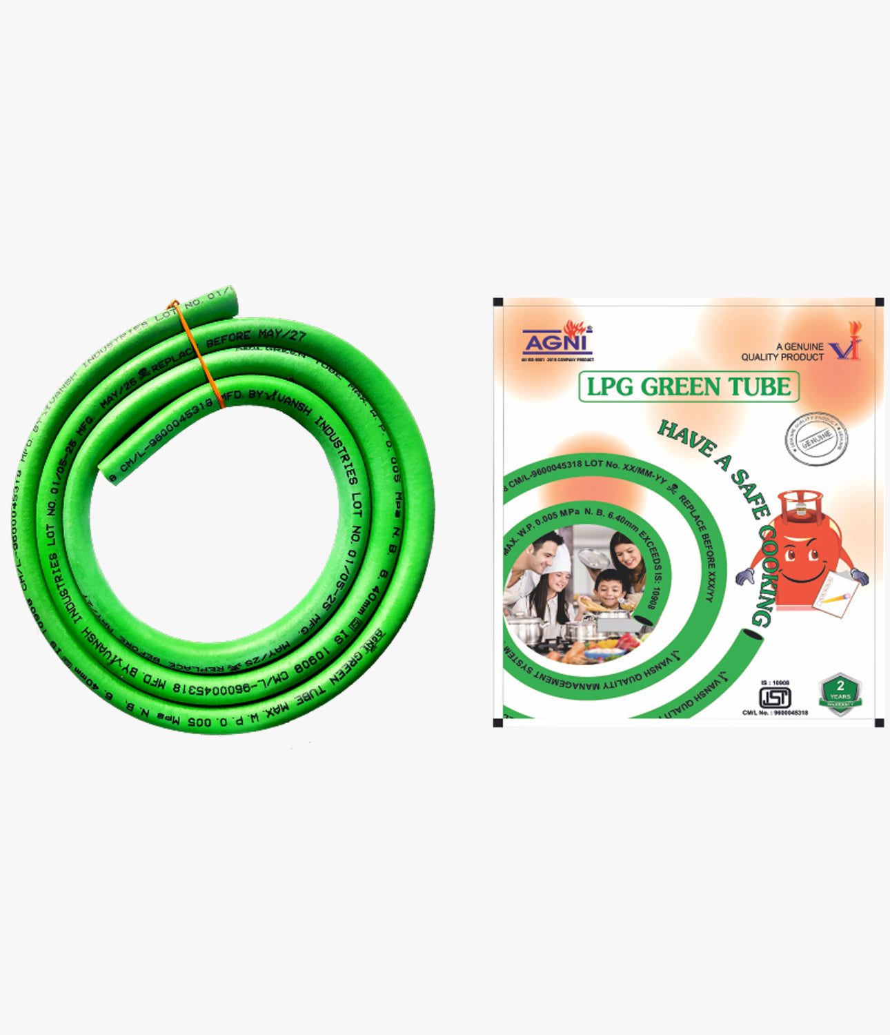 Agni LPG Green Tube 1.5 Mtr.