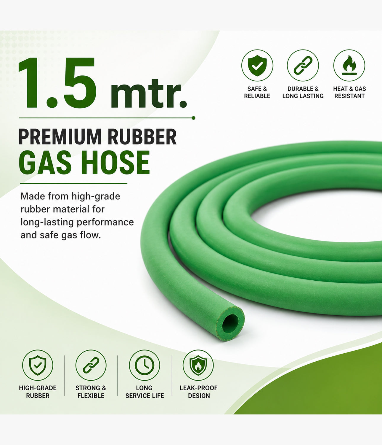 Agni LPG Green Tube 1.5 Mtr.