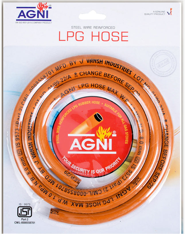Agni Reinforced Blister LPG | PNG Hose 1.5 Mtr.