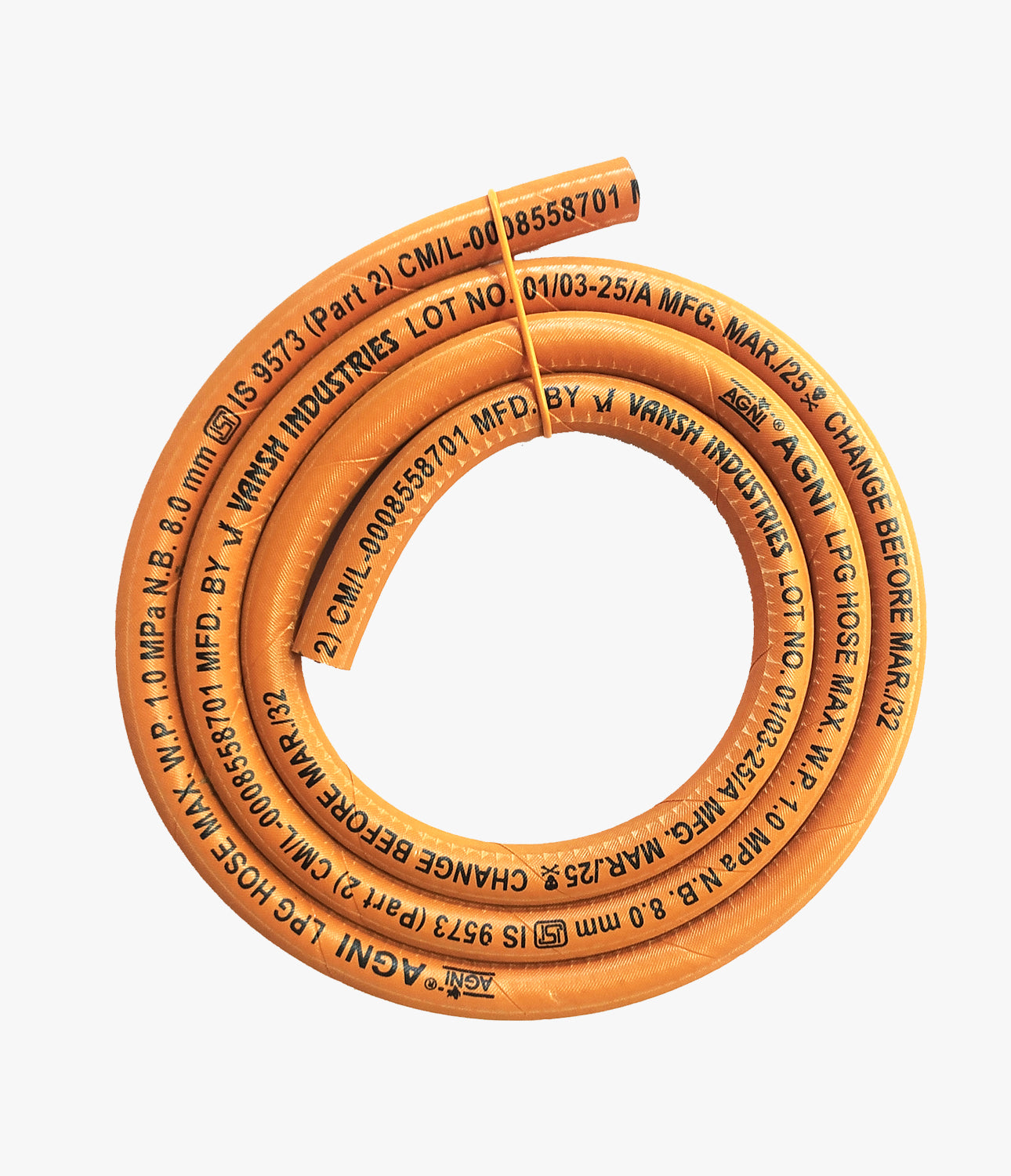Agni Reinforced Blister LPG | PNG Hose 1.5 Mtr. With Lighter