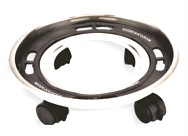 Vansh Homes Stainless Steel Gas Trolley | Heavy-Duty Anti-Rust Design | 360° Smooth Wheel Movement | Strong & Stable LPG Cylinder Stand | Pack of 1 (VI-CL-03)