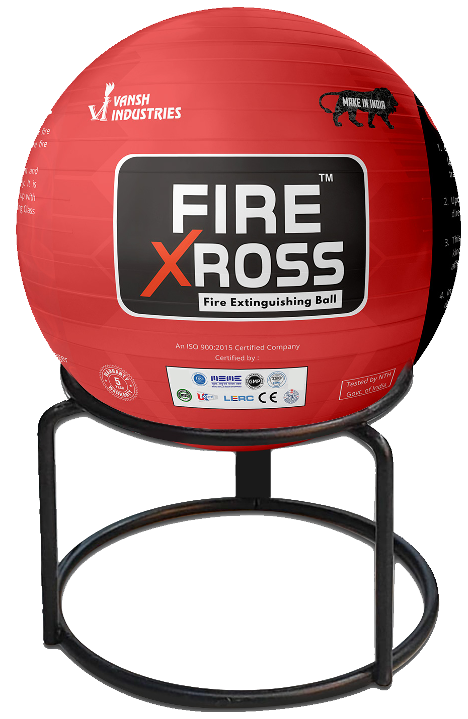 Vansh Homes Fire Safety Ball | Automatic Fire Extinguisher Ball | 360° Fast Activation | Maintenance-Free Fire Protection | Home, Kitchen, Office, Car & Shop Use
