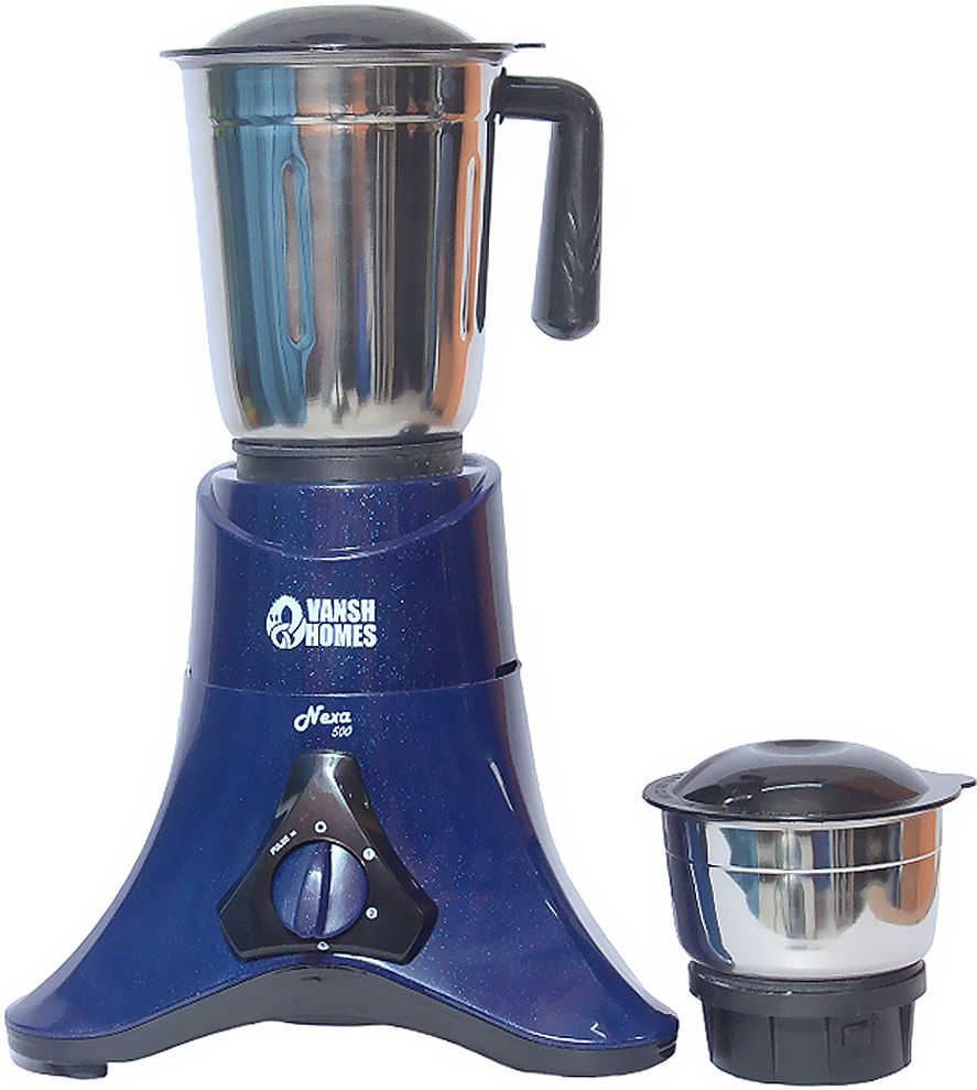 Vansh Homes Appliances 2-Jar Mixer Grinder | 500W Pure Copper Motor | Stainless Steel Jars | Multi-Purpose Grinding & Blending | ISI Certified Kitchen Essential