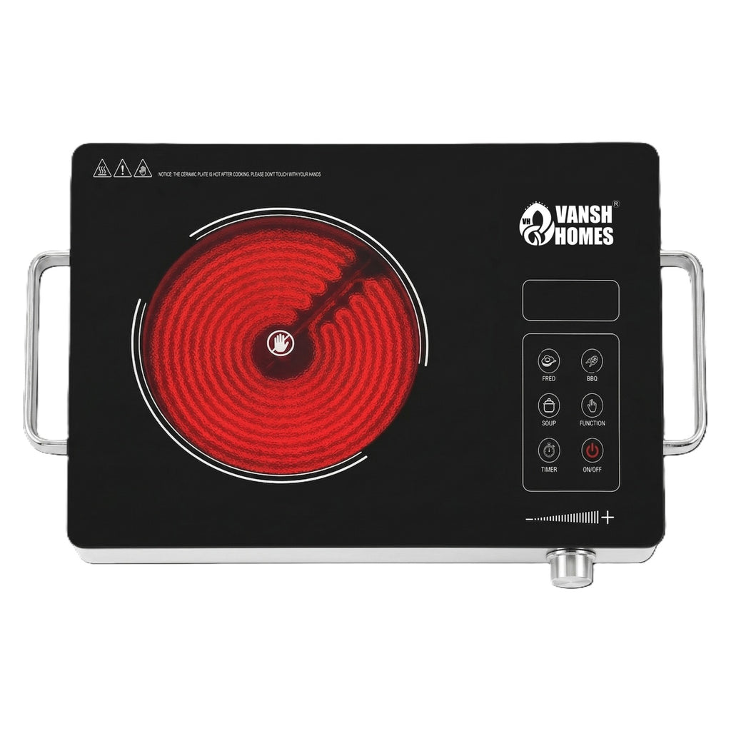 VANSH HOMES Infrared Cooktop 2200W | Electric Cooking Stove, Digital Display & Smart Cooking Modes | Portable Ceramic Glass Infrared Cooktop.